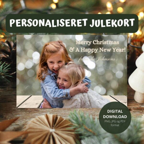 Personaliseret julekort digital download