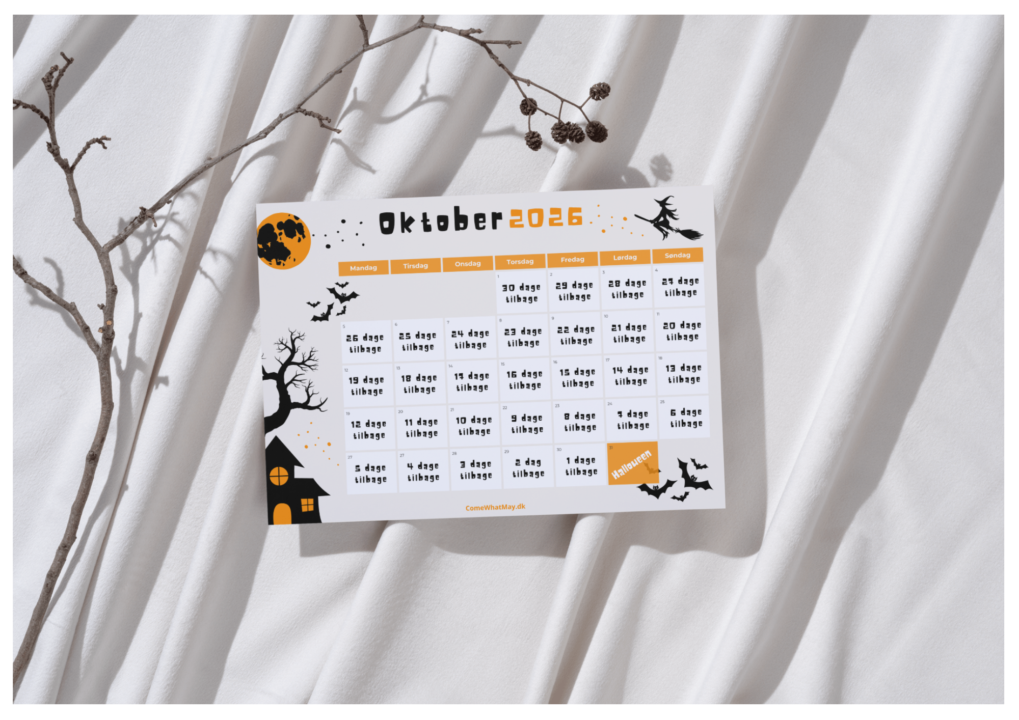 Lad dit barn tælle ned til Halloween med denne nedtællingskalender