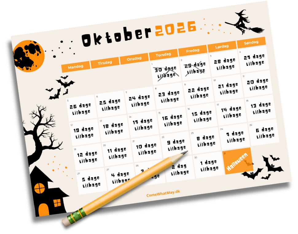 Lad dit barn tælle ned til Halloween med denne nedtællingskalender